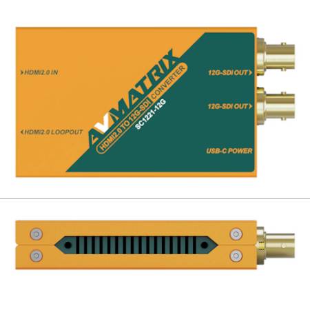 AVMATRIX SC1221-12G - HDMI 2.0 to 12G-SDI 4K Broadcast Signal Converter_Konwenter z góry i z boku_3